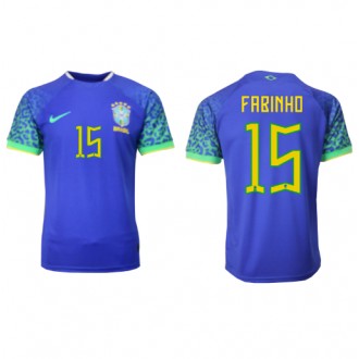 Brasilien Fabinho #15 Borta Kläder VM 2022 Kortärmad